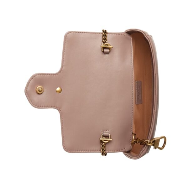 Zartrosa Matelassé-Leder Super-Mini-Tasche 21.1 cm - Image 2