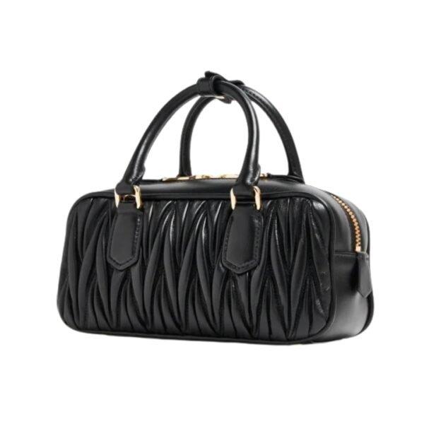 Schwarz Matelassé-Leder 22 cm - Image 3