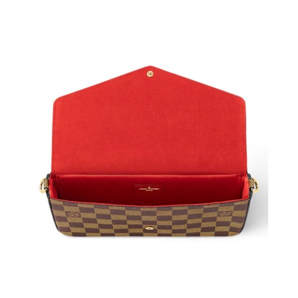 Félicie Damier Ebene Canvas Clutch 21 cm - Image 3