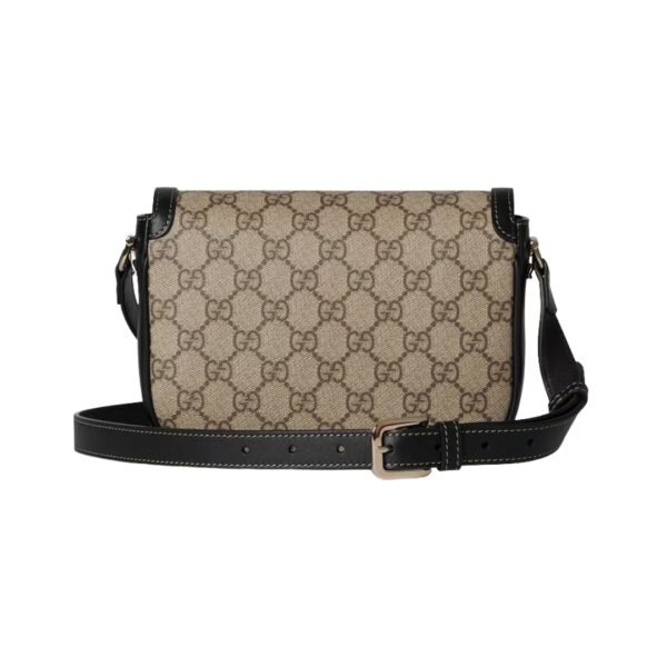 Weiche Mini-Schultertasche aus braunem Leder 20 cm - Image 3