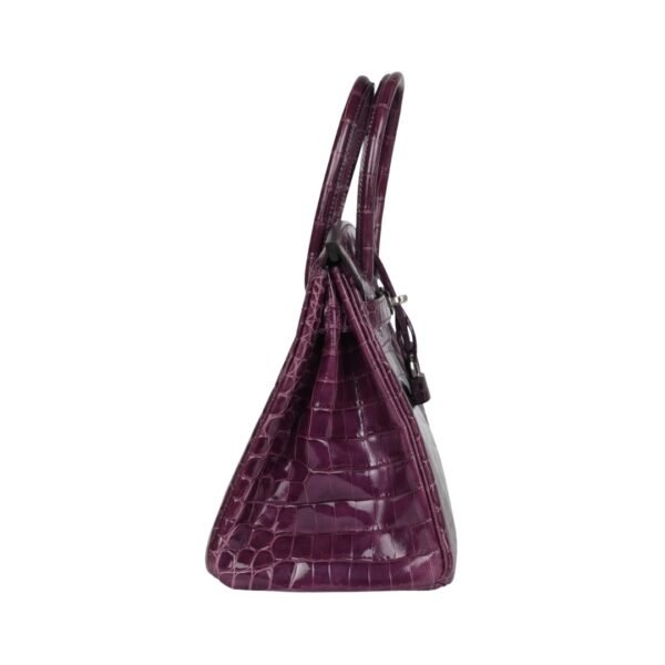Amethyst glänzendes Niloticus-Krokodil mit Palladium-Beschlägen 30 cm - Image 3