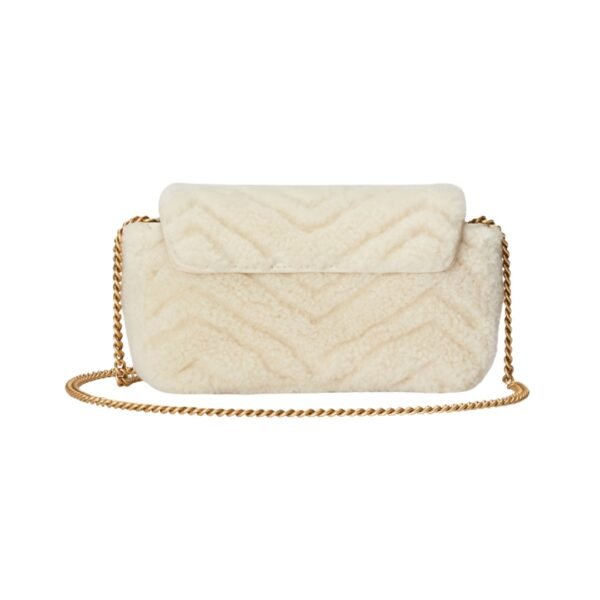 Weiße Super-Mini-Tasche aus Schaffell 16.5 cm - Image 3
