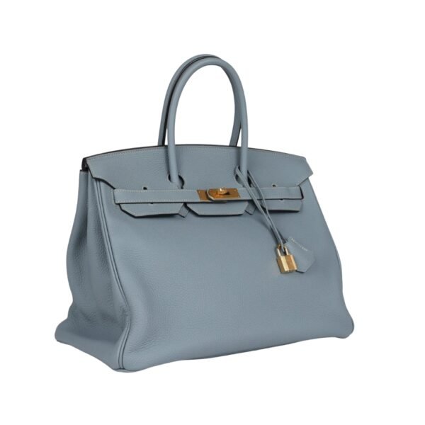 Bleu Lin Togo Goldbeschläge 35 cm - Image 4