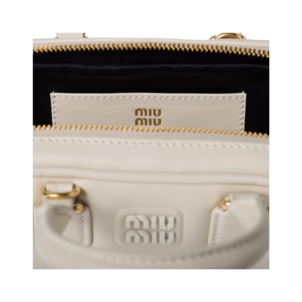 Arcadie-Leder-Mini Kreideweiß 10 cm - Image 4