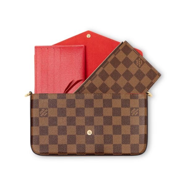 Félicie Damier Ebene Canvas Clutch 21 cm - Image 4
