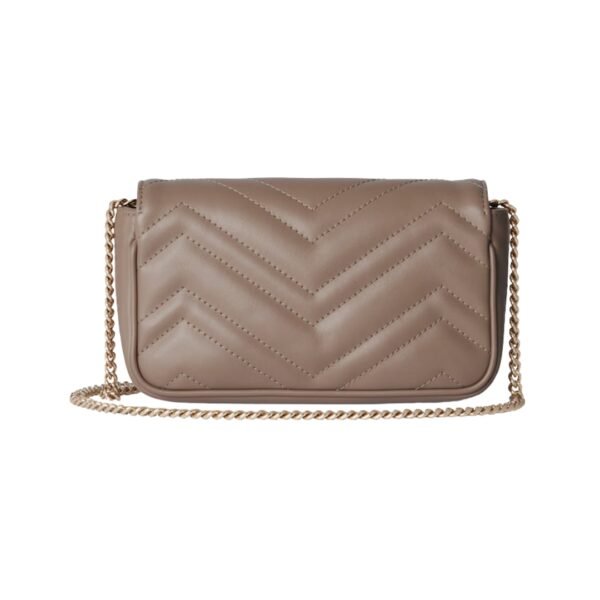 Super-Mini-Tasche aus taupefarbenem Leder 16.5 cm - Image 4