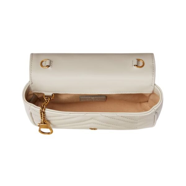 Hellgraue Matelassé-Leder Super-Tasche 16.5 cm - Image 4