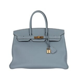 Bleu Lin Togo Goldbeschläge 35 cm