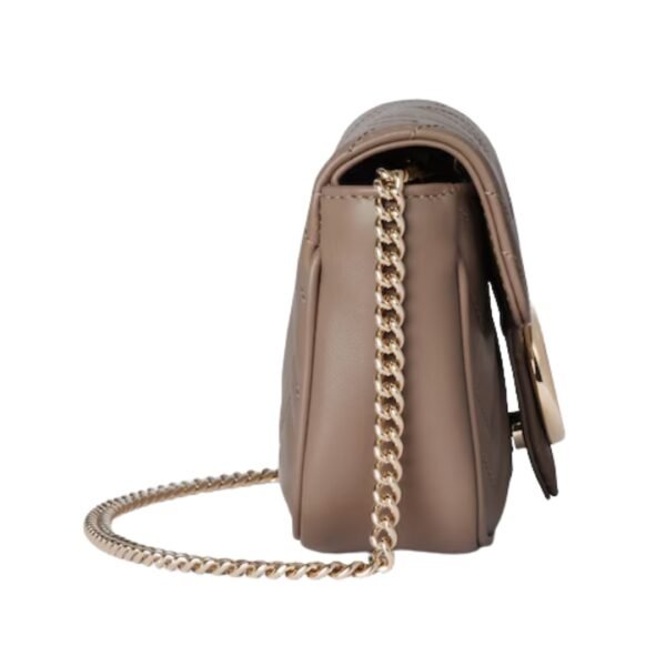 Super-Mini-Tasche aus taupefarbenem Leder 16.5 cm - Image 5