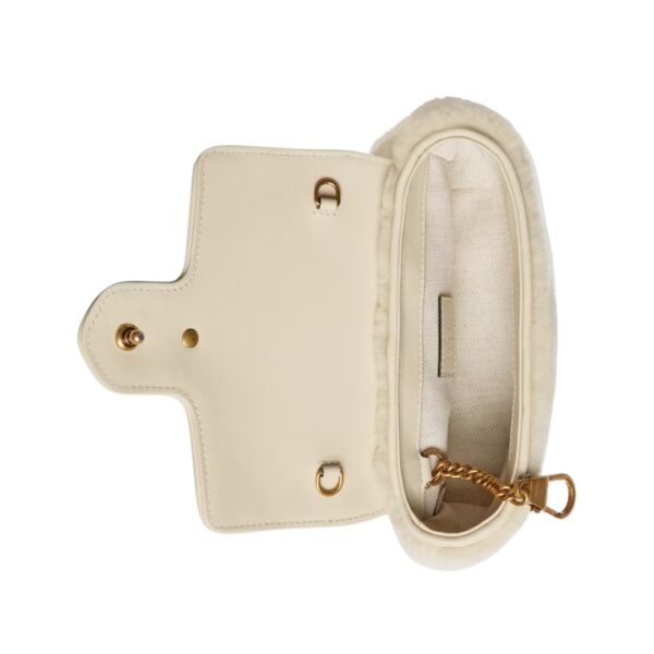 Weiße Super-Mini-Tasche aus Schaffell 16.5 cm - Image 5