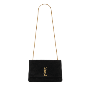 Kate Wendetasche aus Veloursleder und Glattleder Schwarz 28,5 cm