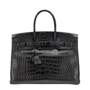 Alligator Mississippiensis Schwarzem Mattem Birkin 35 cm