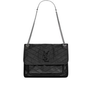 Niki Medium aus Vintage-Leder Schwarz 27 cm