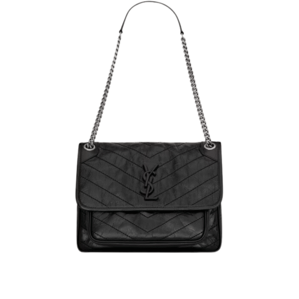 Niki Medium aus Vintage-Leder Schwarz 27 cm